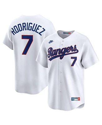 Nike Men's Ivan Rodriguez White Texas Rangers Throwback Cooperstown Collection Limited Jersey