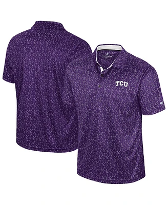 Colosseum Men's Purple Tcu Horned Frogs Sublimated Golf Polo Shirt