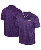 Colosseum Men's Purple Tcu Horned Frogs Sublimated Golf Polo Shirt