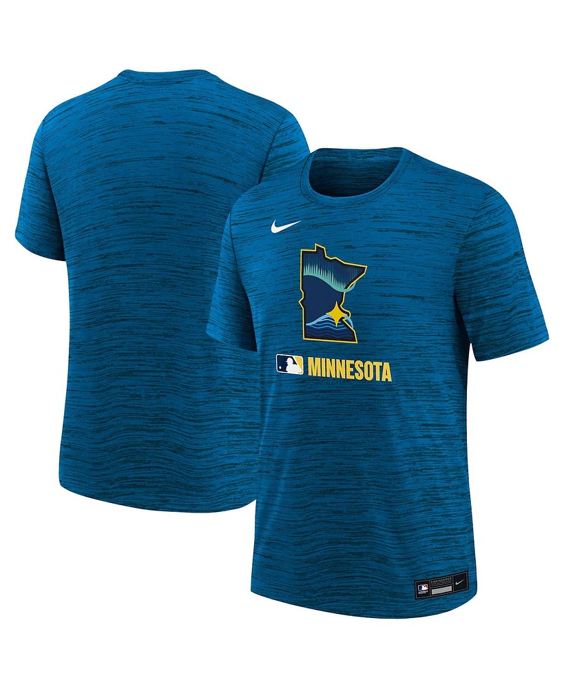 Nike Big Boys and Girls Royal Minnesota Twins Authentic Collection City Connect Velocity Performance T-Shirt