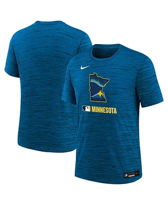 Nike Big Boys and Girls Royal Minnesota Twins Authentic Collection City Connect Velocity Performance T-Shirt