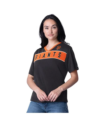 Starter Women's Black San Francisco Giants Game Day V-Neck T-Shirt
