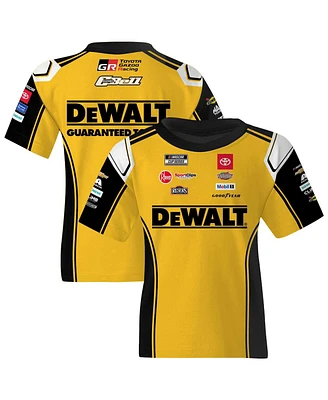 Joe Gibbs Racing Team Collection Big Boys and Girls Yellow Christopher Bell DeWalt Uniform T-Shirt