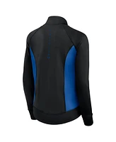 Fanatics Women's Black Chicago Cubs Studio Fitted Full-Zip Gym Track Jacket