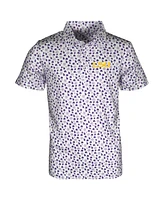 Garb Big Boys and Girls White Lsu Tigers Earnest Allover Print Polo Shirt