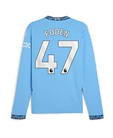 Puma Men's Phil Foden Light Blue Manchester City 2024/25 Home Replica Long Sleeve Player Jersey