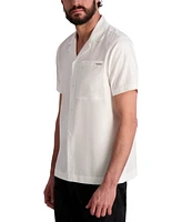 Karl Lagerfeld Paris Men's Textured Tonal Checkered Shirt