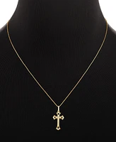Giani Bernini 2-Pc. Set Cubic Zirconia Cross Pendant Necklace & Solitaire Stud Earrings in 18k Gold-Plated Sterling Silver, Exclusively at Macy's