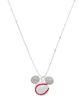 Disney Mickey Mouse Cubic Zirconia Baseball Pendant Necklace