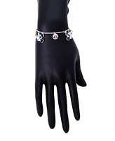 Disney Mickey and Minnie Cubic Zirconia Baseball Charm Bolo Bracelet