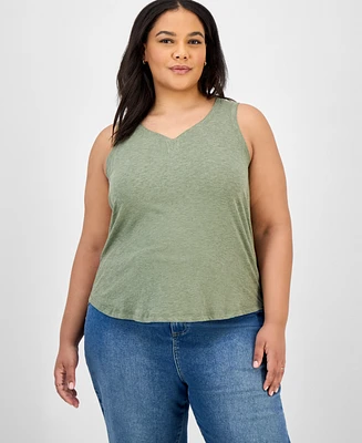 Democracy Trendy Plus V-Neck Tank Top