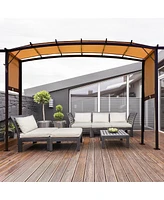 Outdoor Pergola Gazebo with Retractable Canopy Shades