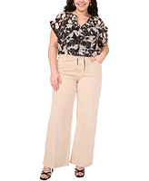 Vince Camuto Plus Printed Peasant Blouse