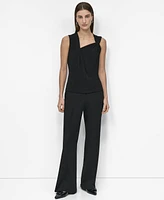 Dkny Women's Asymmetrical-Neck Sleeveless Top