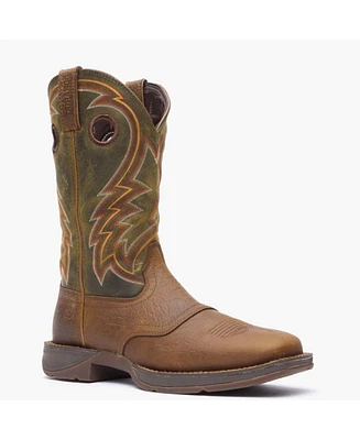 Durango Men's Rebel by Dark Chestnut and Hunter Green Western Boot