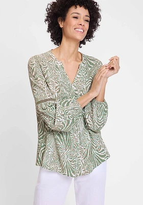 Olsen Women's Neo Animal Print Tunic Blouse