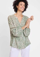 Olsen Women's Neo Animal Print Tunic Blouse
