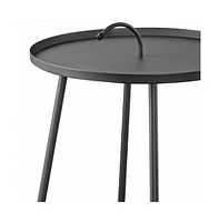 Contemporary Round Accent Table in Stainless Steel