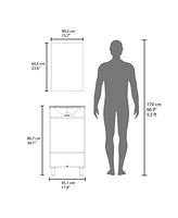Ingold Bathroom Set, Cabinet with Sink + Mirror, 2 Doors, 4 Legs, 2 Shelves, 1 Mirror, White