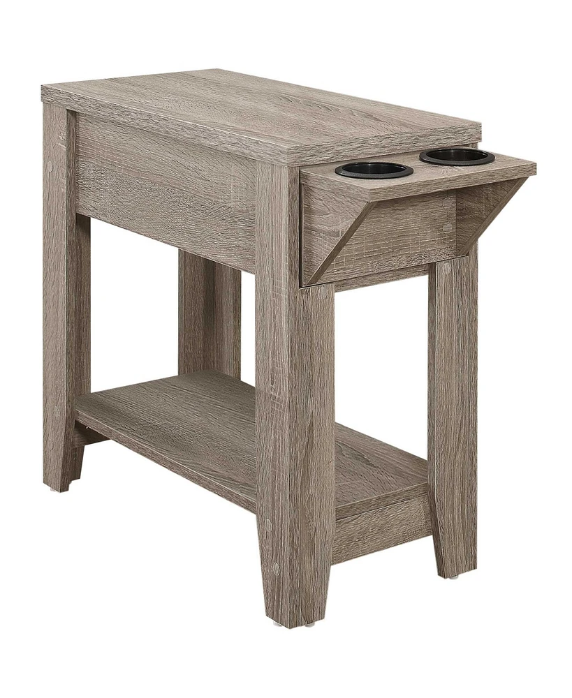 Rustic Wooden End Table with Lower Display Shelf