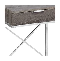 Industrial Wood and Metal End Table with Drawer – Perfect for Living Room or Bedroom