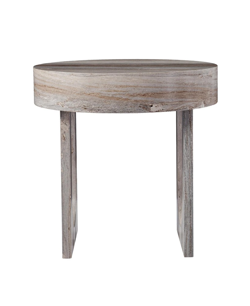 20" Brown Manufactured Wood Round End Table