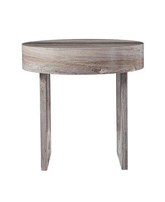 20" Brown Manufactured Wood Round End Table