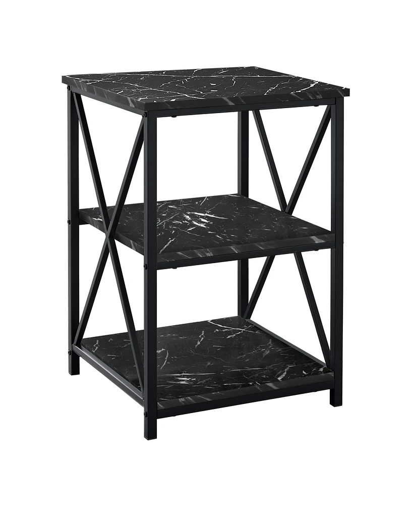 Space-Saving End Table with Two Shelves – Perfect for Small Living Rooms or Bedrooms