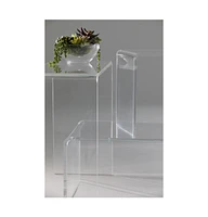 Heavy Duty Square End Table – Strong Plastic and Acrylic Build for Your Living Room