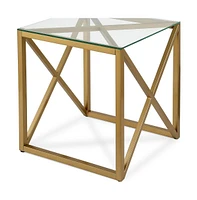 Industrial Square End Table with Solid Steel Construction – Modern Accent Furniture