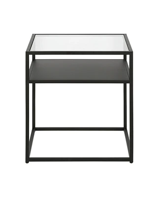 Steel Square End Table with Shelf – Minimalist Design for Modern Spaces