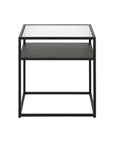Steel Square End Table with Shelf – Minimalist Design for Modern Spaces
