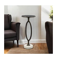 Modern 25" End Table – Bronze Finish Aluminum Design for Living Room or Patio
