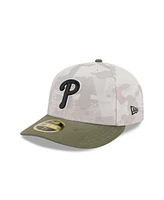 New Era Men's Light Beige/Olive Philadelphia Phillies 2025 Armed Forces Day Low Profile 59FIFTY Fitted Hat