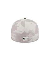 New Era Men's Light Beige/Olive Chicago Cubs 2025 Armed Forces Day Low Profile 59FIFTY Fitted Hat