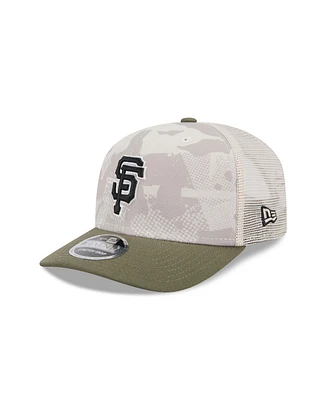 New Era Men's Light Beige/Olive San Francisco Giants 2025 Armed Forces Day 9SEVENTY Adjustable Hat