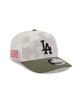 New Era Men's Light Beige/Olive Los Angeles Dodgers 2025 Armed Forces Day 9SEVENTY Adjustable Hat