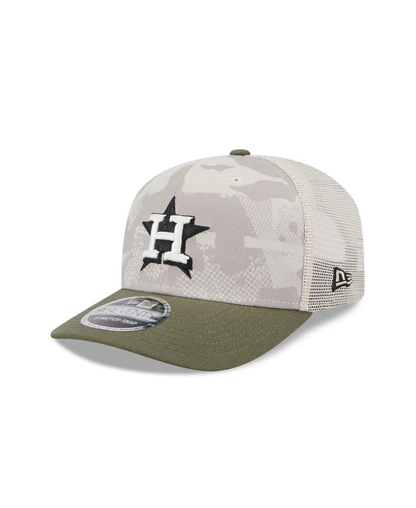 New Era Men's Light Beige/Olive Houston Astros 2025 Armed Forces Day 9SEVENTY Adjustable Hat
