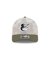 New Era Men's Light Beige/Olive Baltimore Orioles 2025 Armed Forces Day 9FORTY M-Crown A-Frame Adjustable Hat