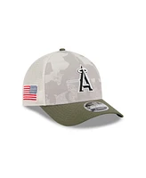 New Era Men's Light Beige/Olive Los Angeles Angels 2025 Armed Forces Day 9FORTY M-Crown A-Frame Adjustable Hat