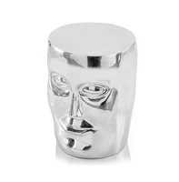 18" Silver Aluminum Faces Round End Table