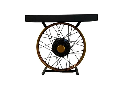22" Black Solid Wood End Table