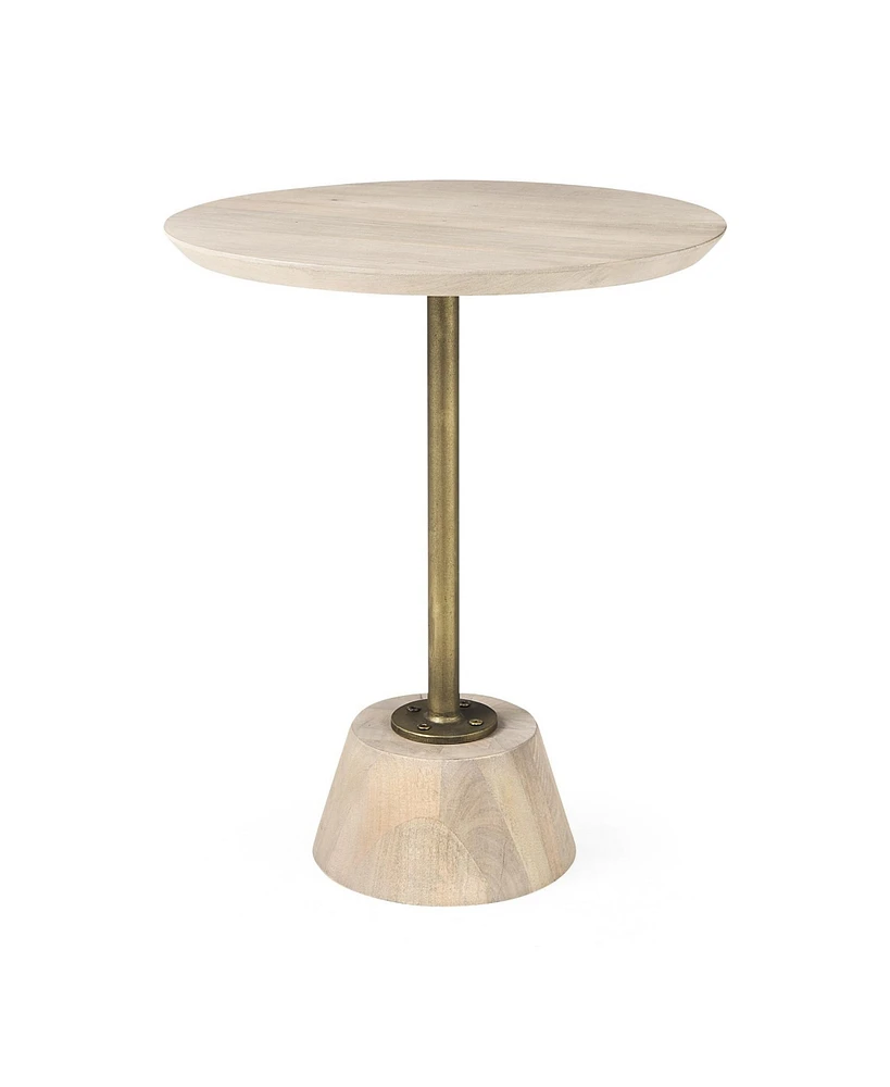 Blended Wood Round End Table with Timeless Appeal