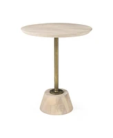 Blended Wood Round End Table with Timeless Appeal
