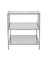 Modern Glass Mirrored End Table for Contemporary Living Room