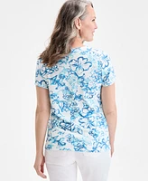 Style & Co Women's Printed Scoop-Neck Short-Sleeve Top, Exclusively at Macy's