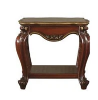 Solid Hardwood Square End Table with Bottom Display Shelf