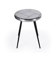 23" Silver Round End Table