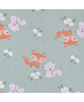 Gerber Toddler Girls 4-Pack Snug Fit Footed Cotton Pajamas, Roses & Fox, 5T