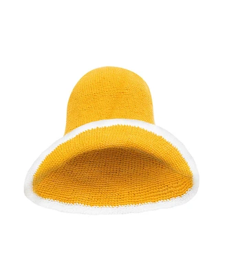 Bloom Line Crochet Sun Hat In Canary Yellow
